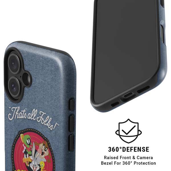 Looney Tunes Thats All Folks Patch iPhone 16 Plus Magsafe Impact Case