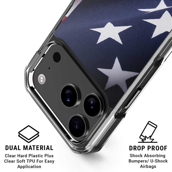 The American Flag iPhone 17 Pro Clear Case