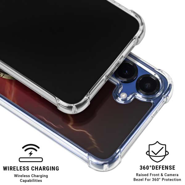 DC Comics The Flash Movie: Logo Poster Galaxy S25 FE Clear Case