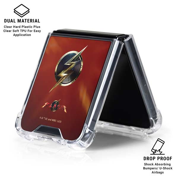 DC Comics The Flash Movie: Logo Poster Galaxy Z Flip7 Clear Case