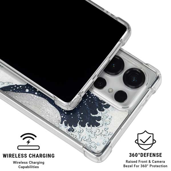 The Great Wave off Kanagawa by Hokusai Galaxy S25 Ultra Clear Case