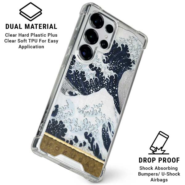 The Great Wave off Kanagawa by Hokusai Galaxy S25 Ultra Clear Case