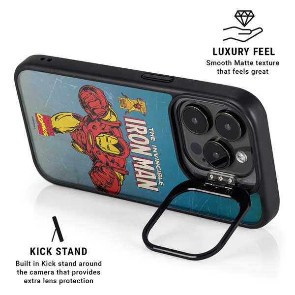 Marvel Classic Comics The Invincible Iron Man iPhone 14 Pro Kickstand Case