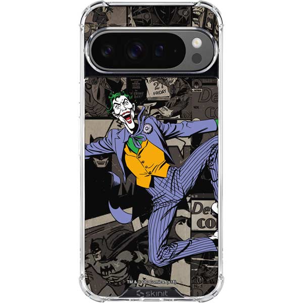 DC Comics The Joker Vintage Action pose pattern Google Pixel 10 Pro Clear Case