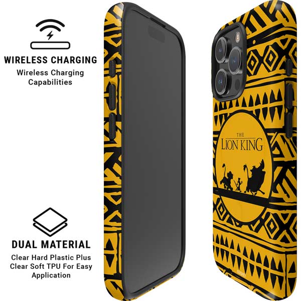 Disney The Lion King Simba Timon and Pumba Tribal Print iPhone 16 Pro Max Magsafe Impact Case