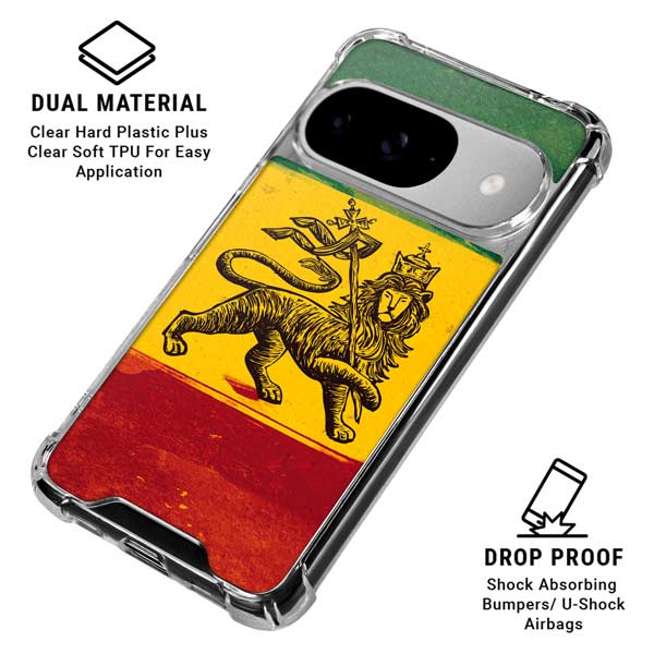 The Lion of Judah Rasta Flag Google Pixel 10 Clear Case