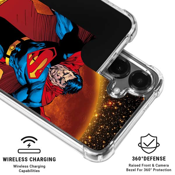 DC Comics Superman Action Pose Art By Jim Lee Galaxy S26 Plus Clear Case
