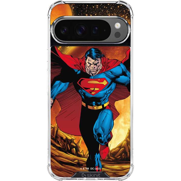 DC Comics Superman Action Pose Art By Jim Lee Google Pixel 10 Pro Clear Case