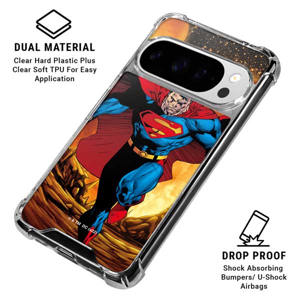 DC Comics Superman Action Pose Art By Jim Lee Google Pixel 10 Pro Clear Case