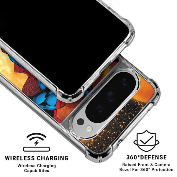DC Comics Superman Action Pose Art By Jim Lee Google Pixel 10 Pro Clear Case