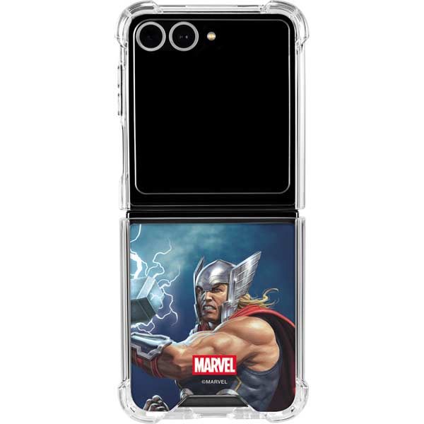 Marvel Thor Thor and Mjolnir Galaxy Z Flip7 Clear Case