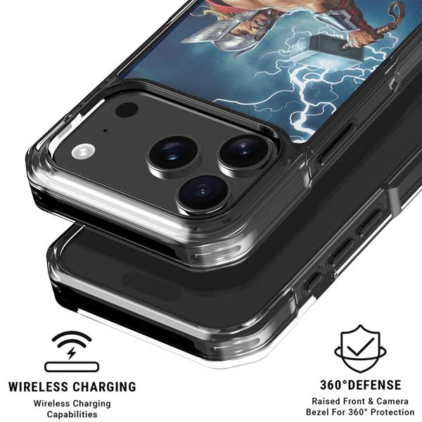 Marvel Thor Thor and Mjolnir iPhone 17 Pro Clear Case