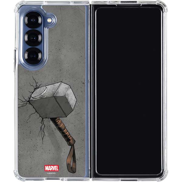 Marvel Thor Thors Hammer Mjolnir Galaxy Z Fold7 Clear Case