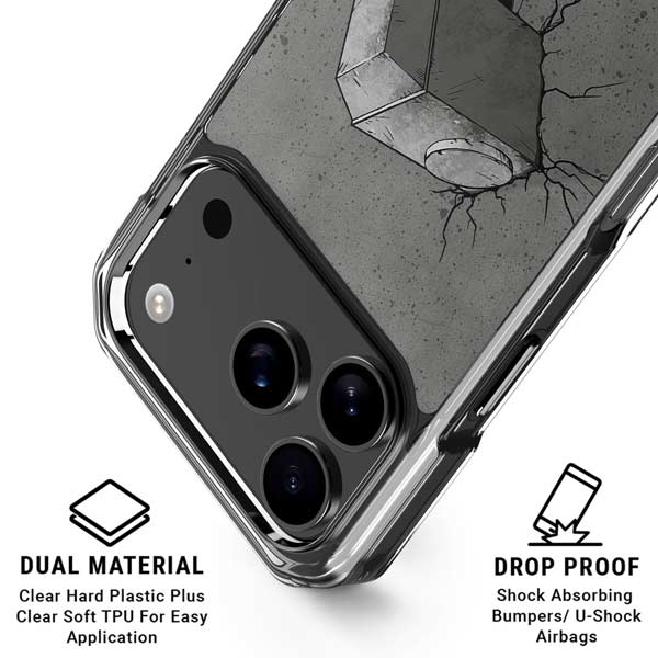 Marvel Thor Thors Hammer Mjolnir iPhone 17 Pro Clear Case