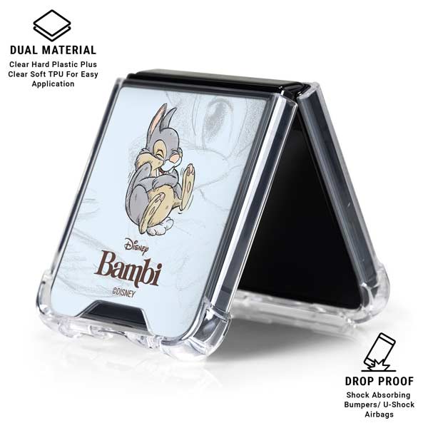 Disney Bambi Thumper Sketched portrait Galaxy Z Flip7 Clear Case