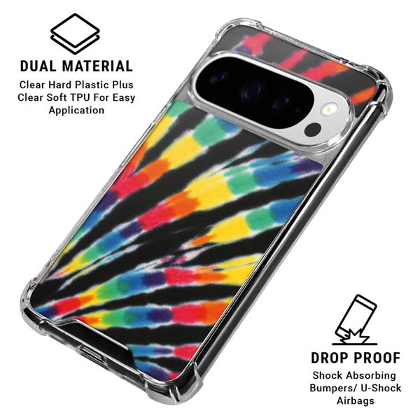 Liquid Blue Tie Dye - Rainbow Google Pixel 10 Pro Clear Case
