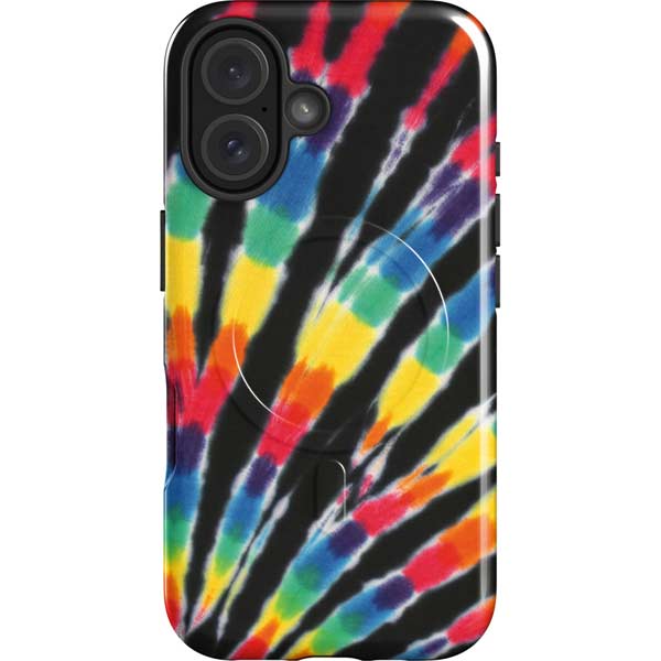 Liquid Blue Tie Dye - Rainbow iPhone 16 Magsafe Impact Case