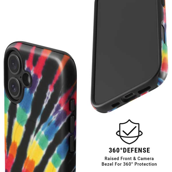 Liquid Blue Tie Dye - Rainbow iPhone 16 Magsafe Impact Case