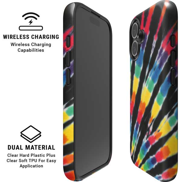 Liquid Blue Tie Dye - Rainbow iPhone 16 Plus Magsafe Impact Case