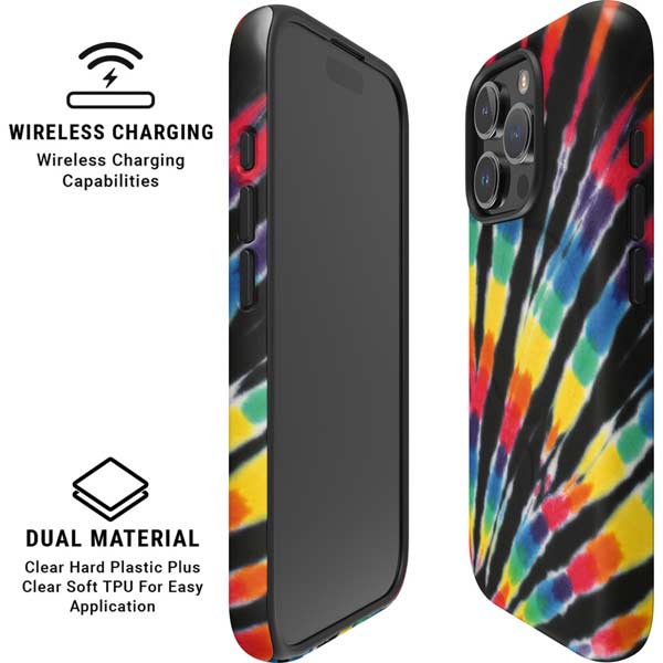 Liquid Blue Tie Dye - Rainbow iPhone 16 Pro Magsafe Impact Case
