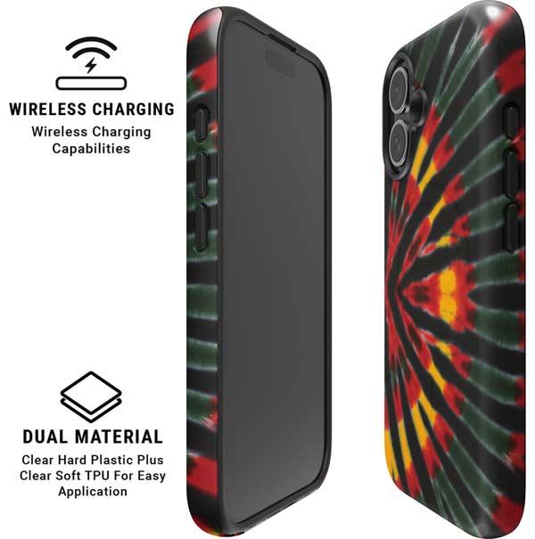 Liquid Blue Tie Dye - Rasta iPhone 16 Plus Magsafe Impact Case