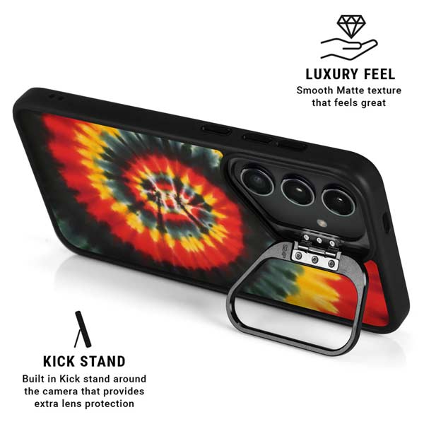 Liquid Blue Tie Dye - Rasta Spiral Galaxy S26 Plus Kickstand Case