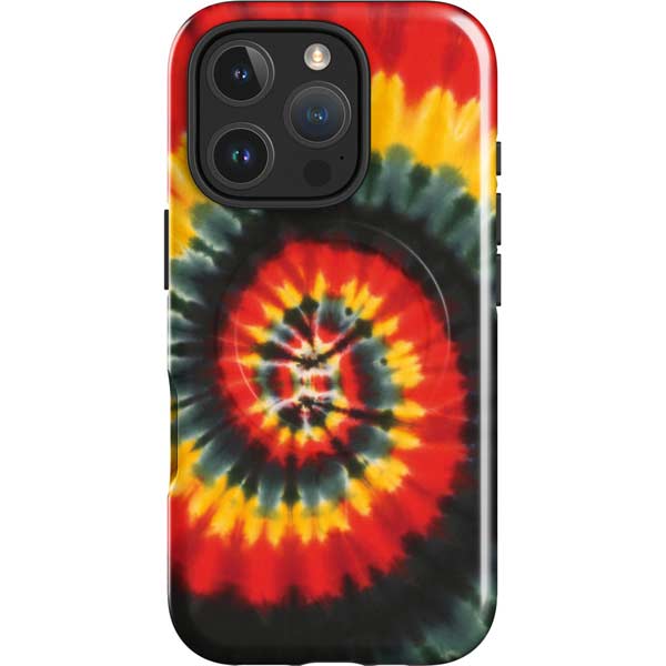 Liquid Blue Tie Dye - Rasta Spiral iPhone 16 Pro Max Magsafe Impact Case