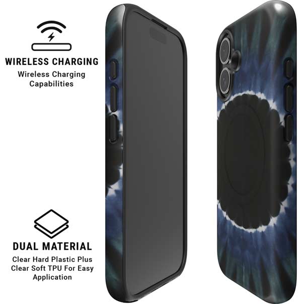Liquid Blue Tie Dye - Sunflower iPhone 16 Magsafe Impact Case
