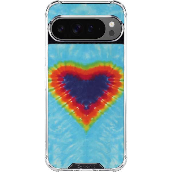 Liquid Blue Tie Dye Heart Google Pixel 10 Pro Clear Case