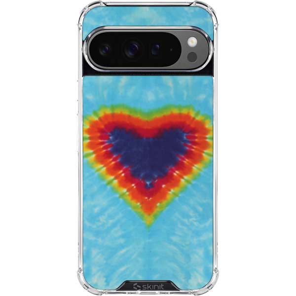 Liquid Blue Tie Dye Heart Google Pixel 10 Pro XL Clear Case