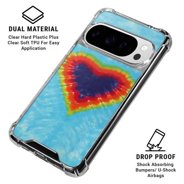 Liquid Blue Tie Dye Heart Google Pixel 10 Pro XL Clear Case
