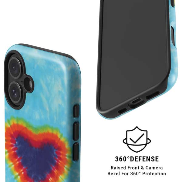 Liquid Blue Tie Dye Heart iPhone 16 Magsafe Impact Case