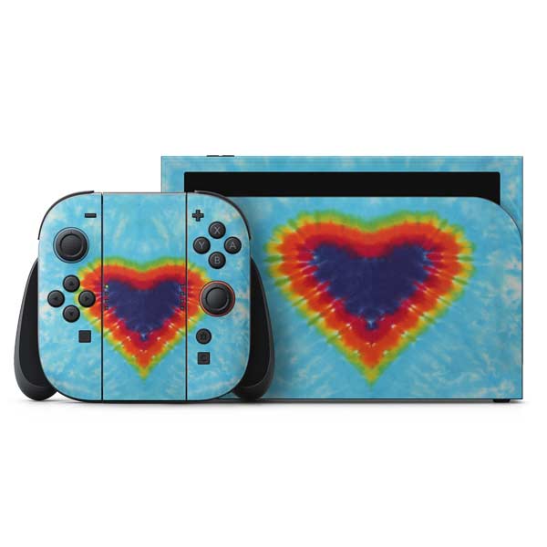 Liquid Blue Tie Dye Heart Nintendo Skins