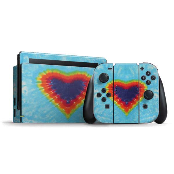 Liquid Blue Tie Dye Heart Nintendo Skins