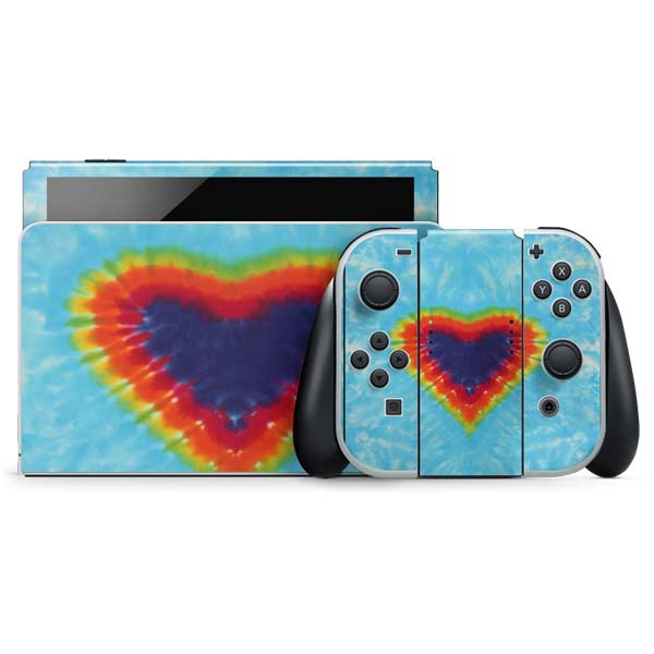 Liquid Blue Tie Dye Heart Nintendo Skins