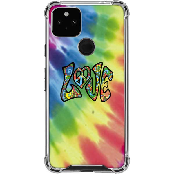 Liquid Blue Tie Dye Peace & Love Pixel Cases
