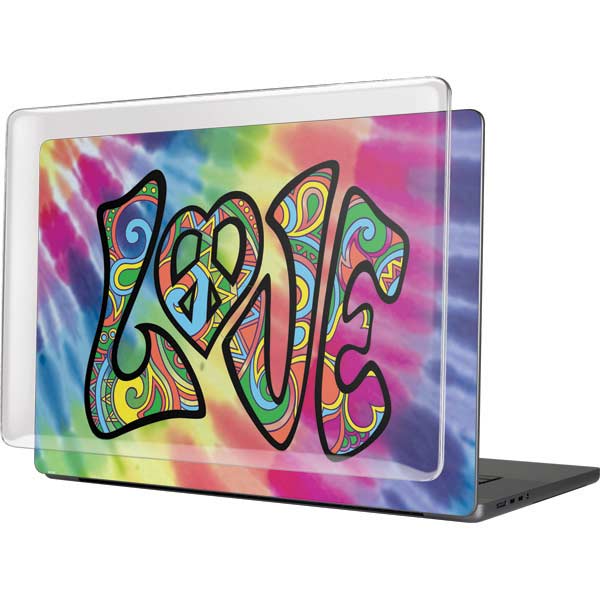 Liquid Blue Tie Dye Peace & Love MacBook Cases