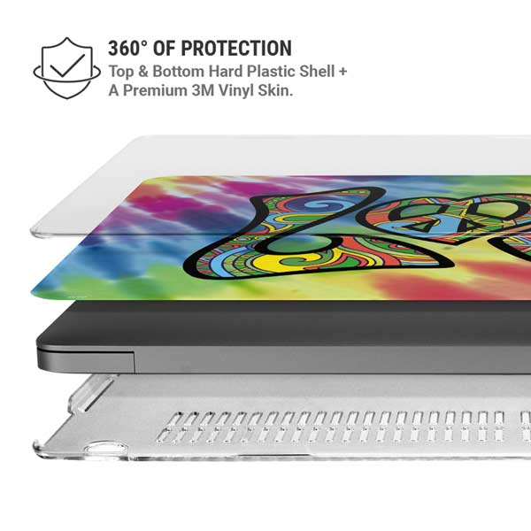 Liquid Blue Tie Dye Peace & Love MacBook Cases