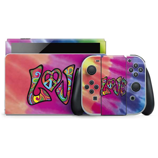 Liquid Blue Tie Dye Peace & Love Nintendo Skins