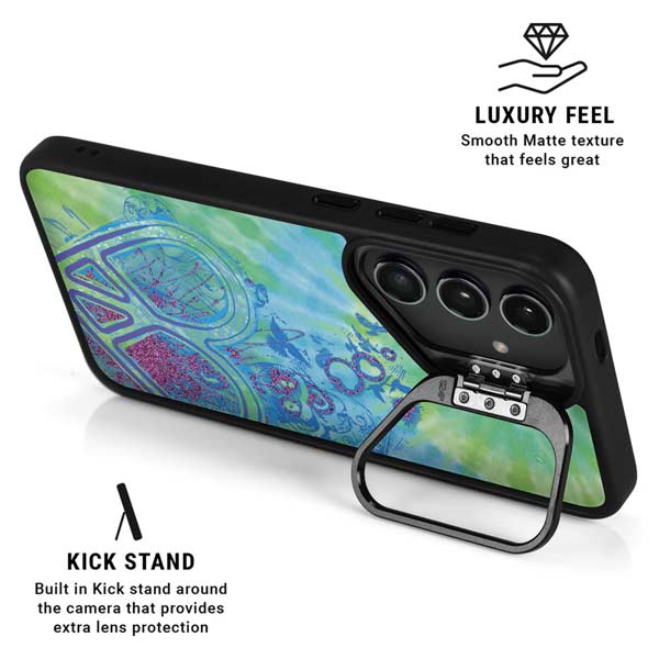 Liquid Blue Tie Dye Peace Heart Galaxy S26 Plus Kickstand Case