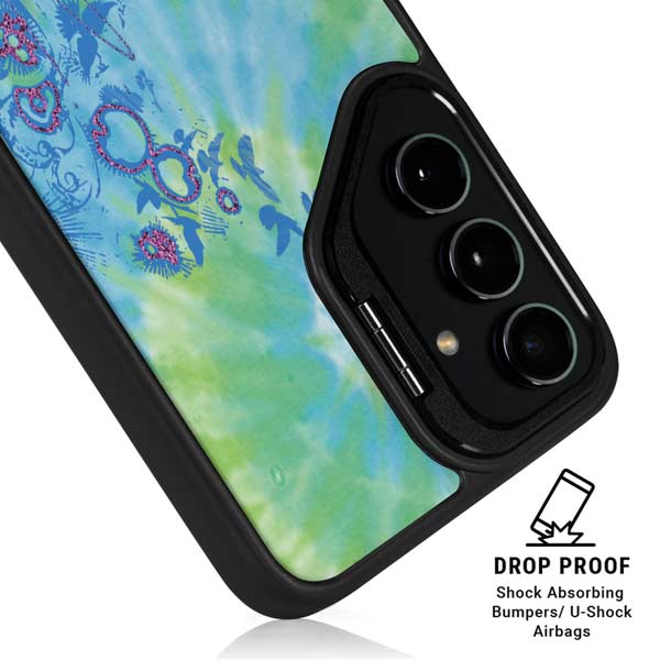 Liquid Blue Tie Dye Peace Heart Galaxy S26 Plus Kickstand Case
