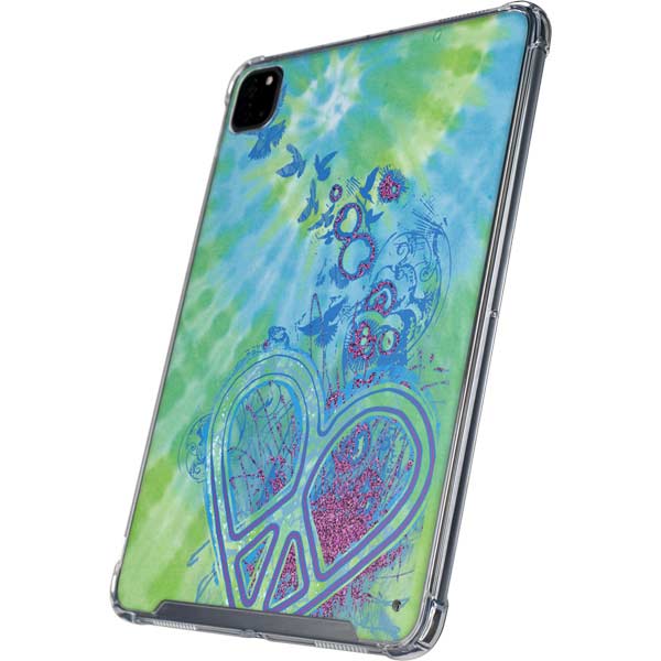 Liquid Blue Tie Dye Peace Heart iPad Cases
