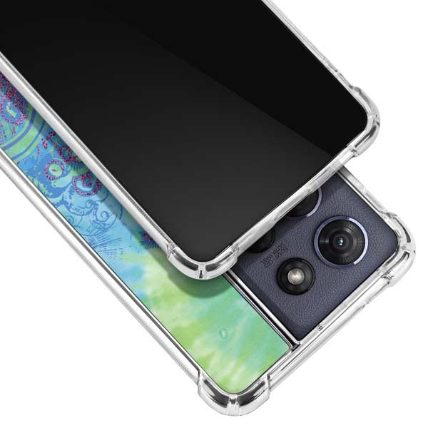 Liquid Blue Tie Dye Peace Heart Moto G Play 5G (2025) Clear Case
