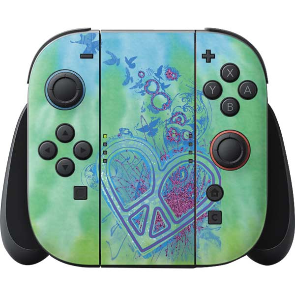 Liquid Blue Tie Dye Peace Heart Nintendo Skins