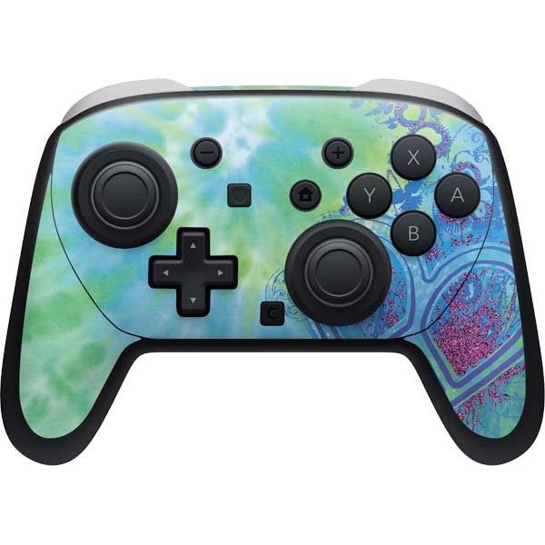 Liquid Blue Tie Dye Peace Heart Nintendo Skins
