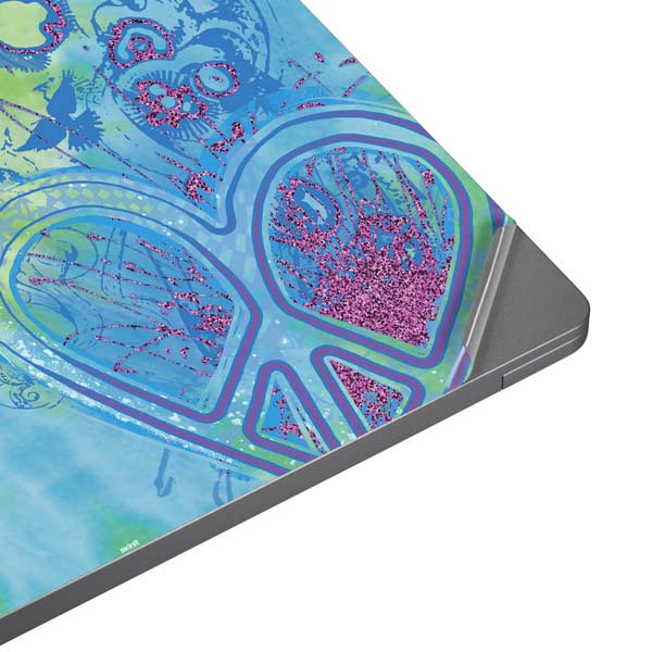 Liquid Blue Tie Dye Peace Heart Laptop Skins