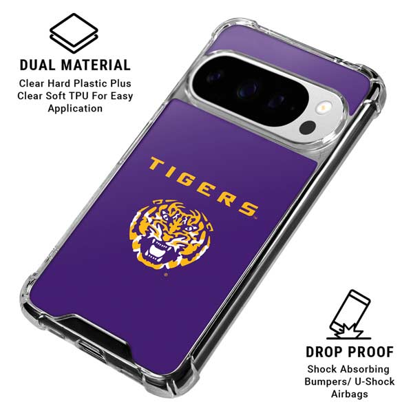 LSU Tigers Purple Google Pixel 10 Pro XL Clear Case