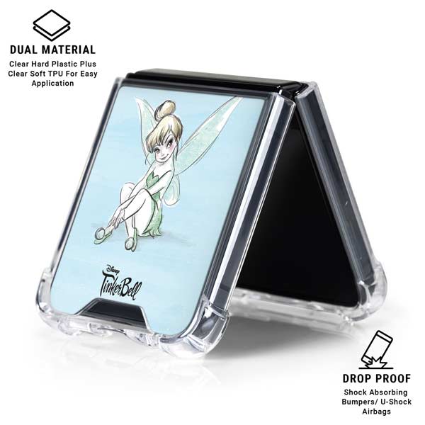 Disney Tinker Bell Sketch Art Galaxy Z Flip7 Clear Case