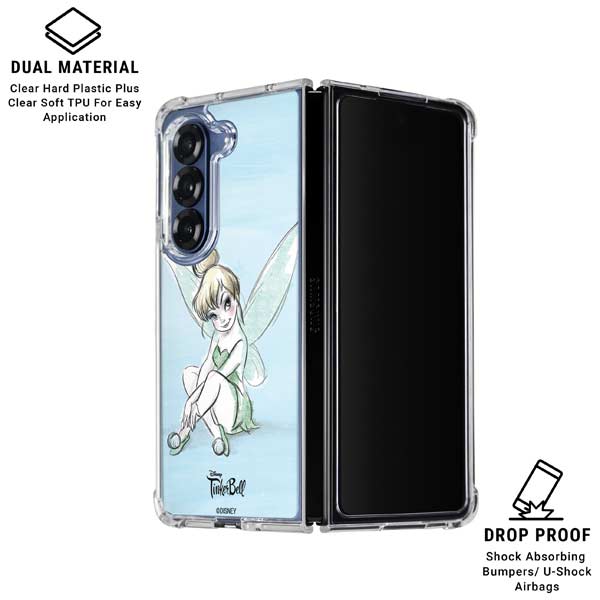 Disney Tinker Bell Sketch Art Galaxy Z Fold7 Clear Case