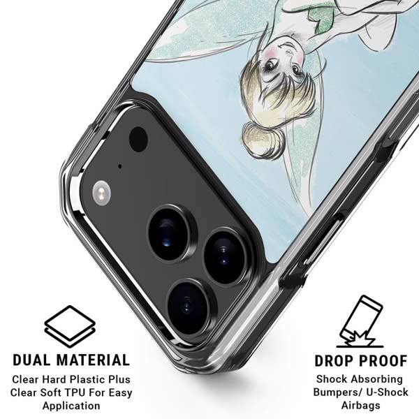 Disney Tinker Bell Sketch Art iPhone 17 Pro Clear Case
